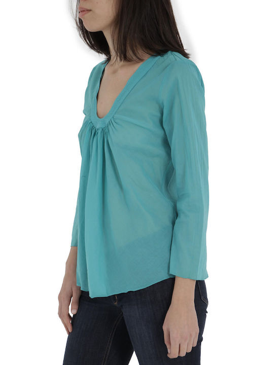 Nolita Women's Blouse Long Sleeve Turquoise