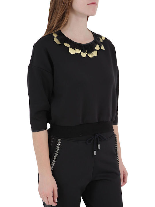 Damen Bluse Langärmelig Black (BLACK).