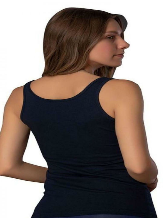 Women's Cotton T-Shirt with Spaghetti Strap Dark Blue