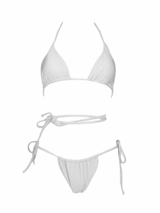 Set Bikini Dreieck mit Abnehmbarer Verstärkung Weiß