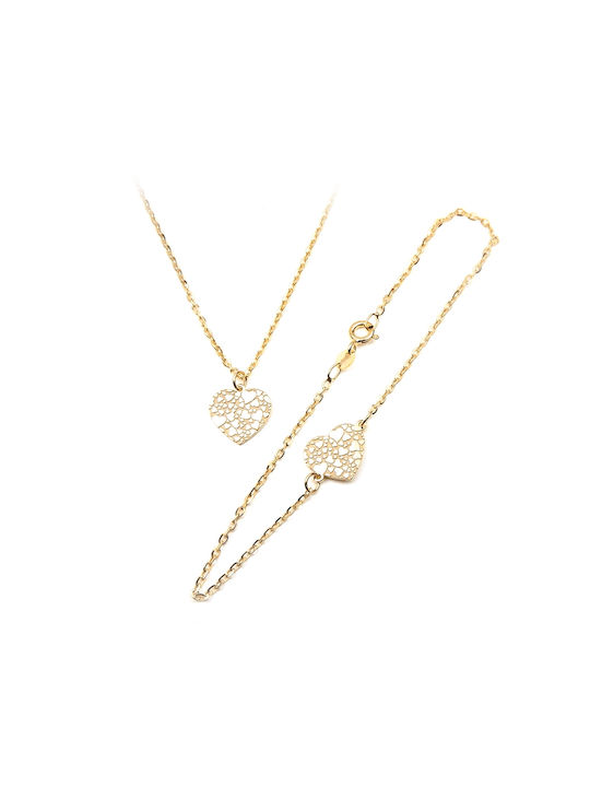 Personal Jewel Necklace with design Heart from Gold Plated Silver