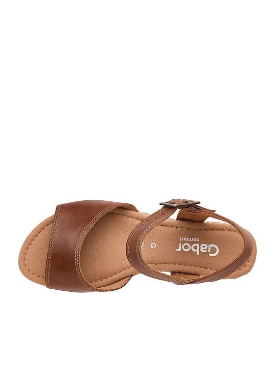 Anatomic Women's Leather Ankle Strap Platforms Brown