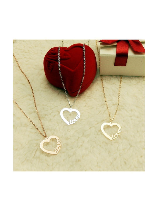 Personal Jewel Necklace with design Heart from Gold Plated Silver