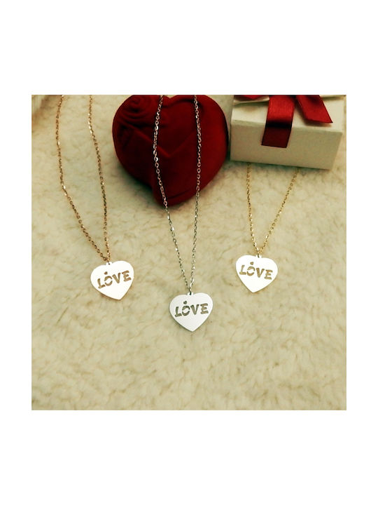 Personal Jewel Necklace with design Heart from Gold Plated Silver