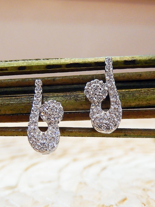 Art d or Earrings made of White Gold with Stones