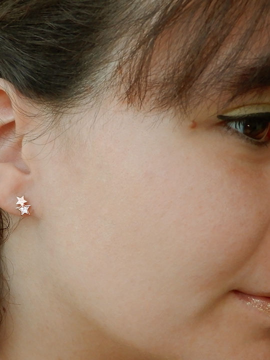 Art d or Earrings made of Pink Gold with Stones