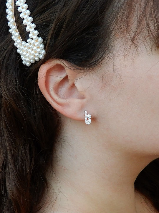 Art d or Earrings made of White Gold with Stones