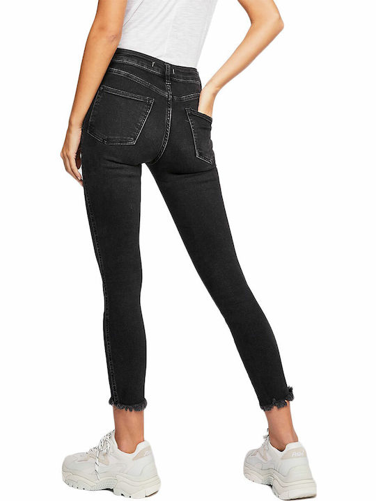 Free People Hoch tailliert Damenjeanshose Jeggings Black