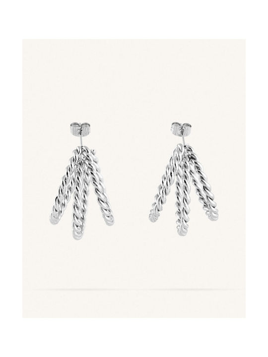 StanStefan Earrings Hoops made of Steel with Diamond