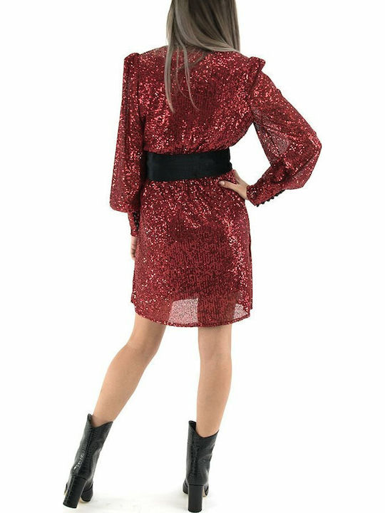 Mini Abendkleid Kleid Wickel Rotes