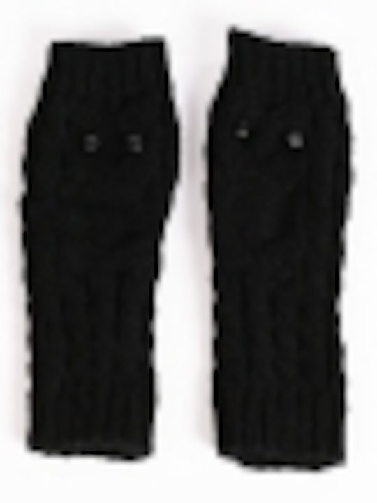 Women's Knitted Fingerless Gloves Black