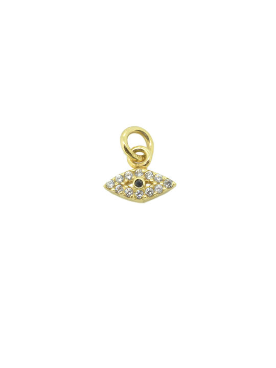 Necklace Eye from Gold 14K with Zircon