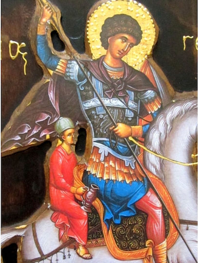 IconsGR Image St. George Wooden 52x28cm