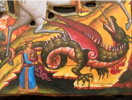 IconsGR Image St. George Wooden 52x28cm