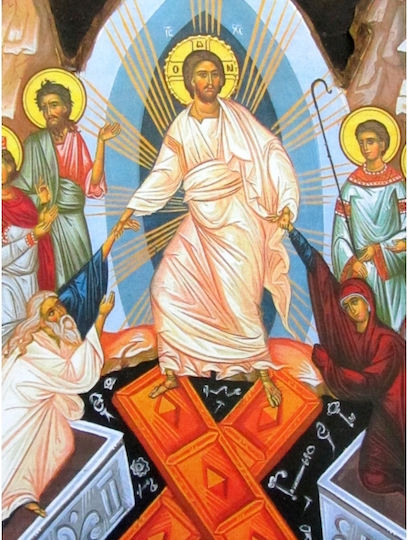 IconsGR Εικόνα Η Ανάσταση του Χριστού Ξύλινη 52x28εκ.