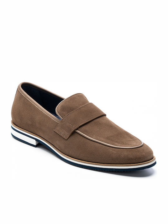 Perlamoda Men's Suede Moccasins Beige