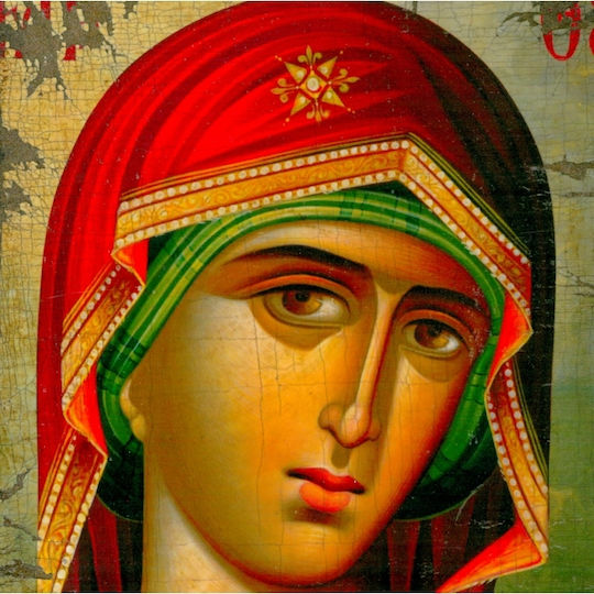 IconsGR Icoană Maica Domnului Cu Pruncul Din Lemn 30x21cm M2ΠΑΝ