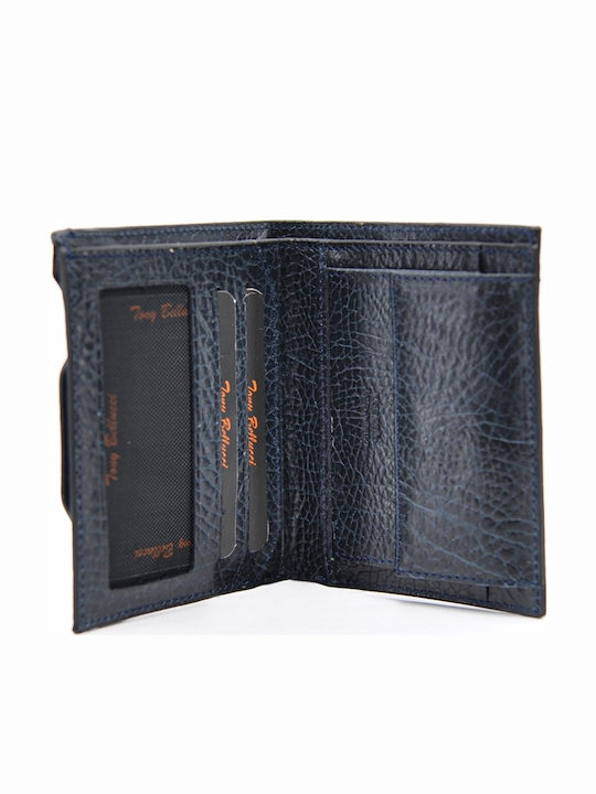 Leather Men's Wallet Coins Blue