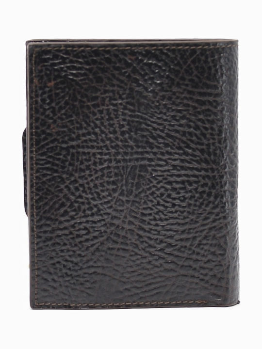 Leather Men's Wallet Coins Brown