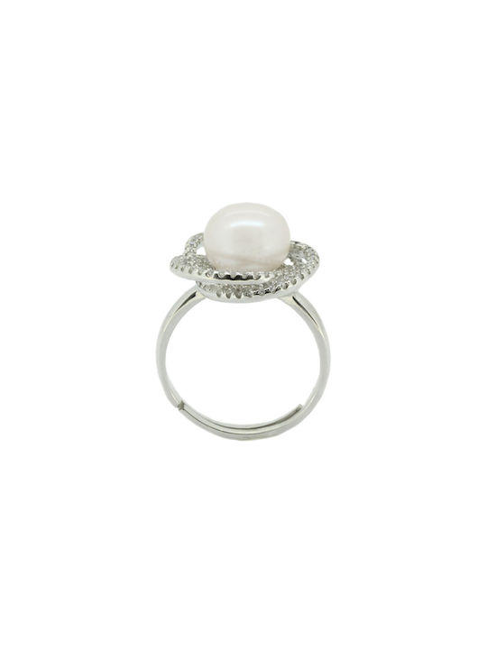 Women's Ring with Pearls from Silver