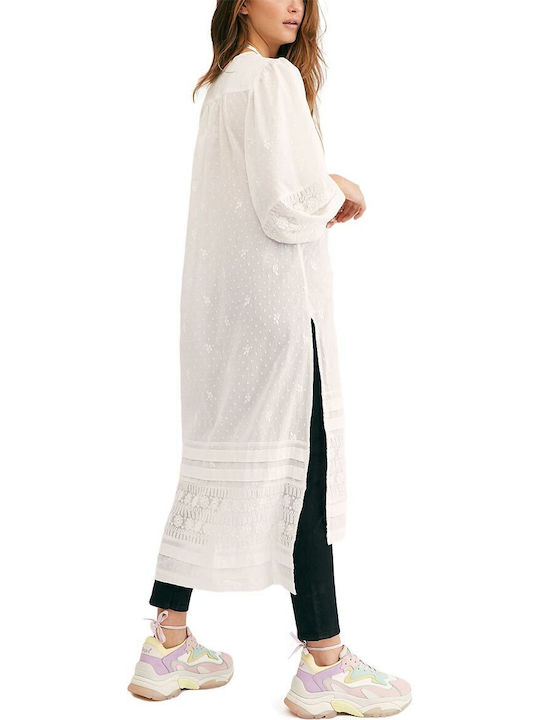 Free People Summer Cotton Tunic Long Sleeve White