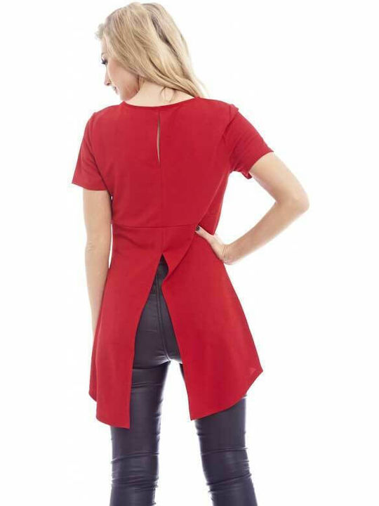 Ax Paris Damen Bluse Kurzärmelig Red