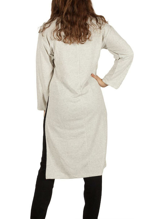 Cotton Tunic Long Sleeve Gray