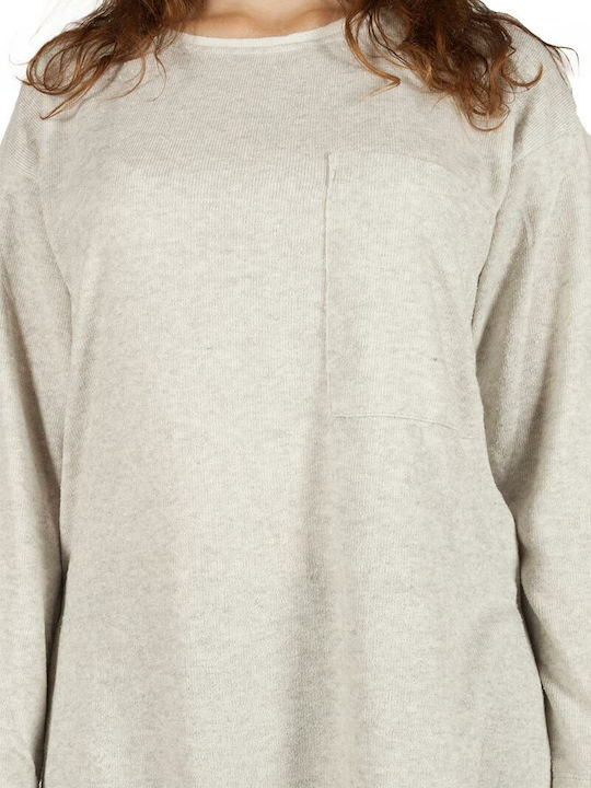 Cotton Tunic Long Sleeve Gray