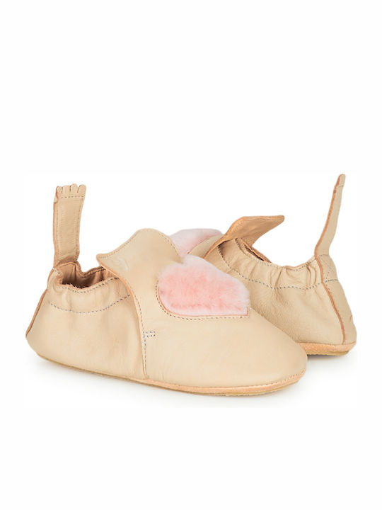 Easy Peasy Baby Slippers Beige Blublu Coeur