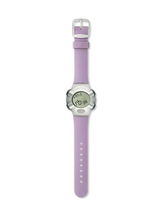 Swatch Moon .beat Ii Gummi-Armband Lila 18mm