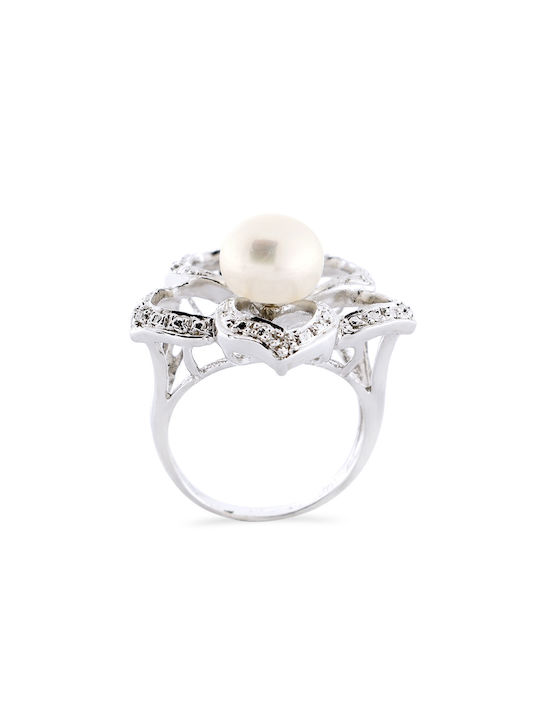 Margaritari Ring with Pearls made of Silver