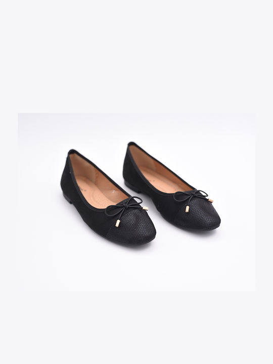 Super Mode Suede Ballerinas Black