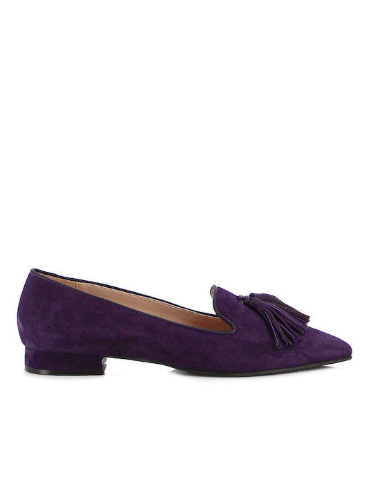 Guy Laroche Leather Ballerinas Purple