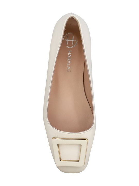 Leather Ballerinas White
