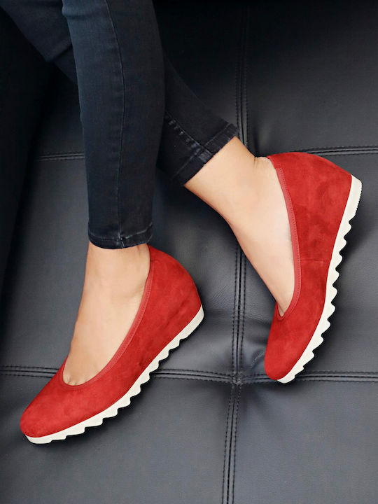 Damen Ballerinas in Rot Farbe