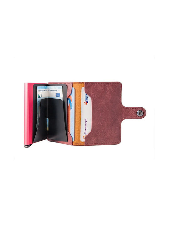 V-store Men's Card Wallet with RFID Burgundy