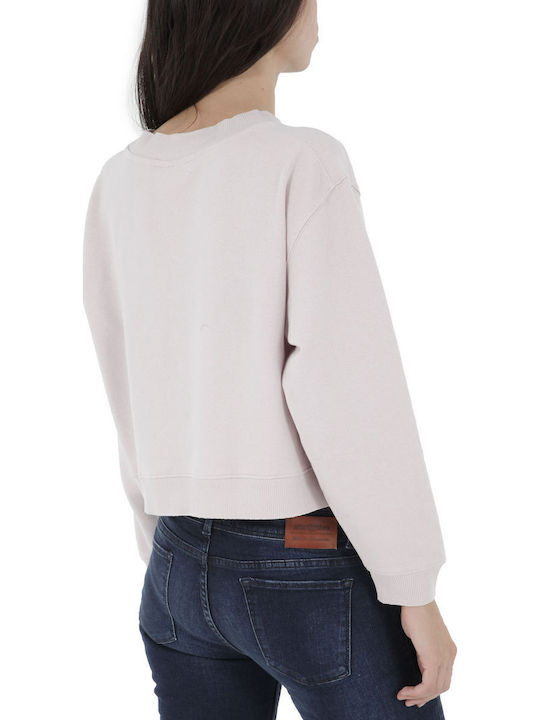 Γυναικείο Crop Top Βαμβακερό Μακρυμάνικο Ροζ