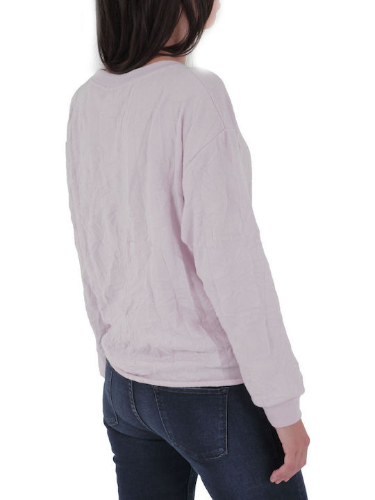 Bluze damă Crop Top Bumbac Mânecă lungă Roz