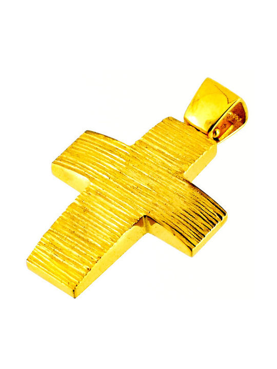 Herren Gold Kreuz 14K mit Kette