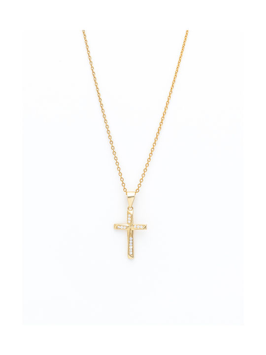 Cross from Rose Gold Plated Silver with Chain