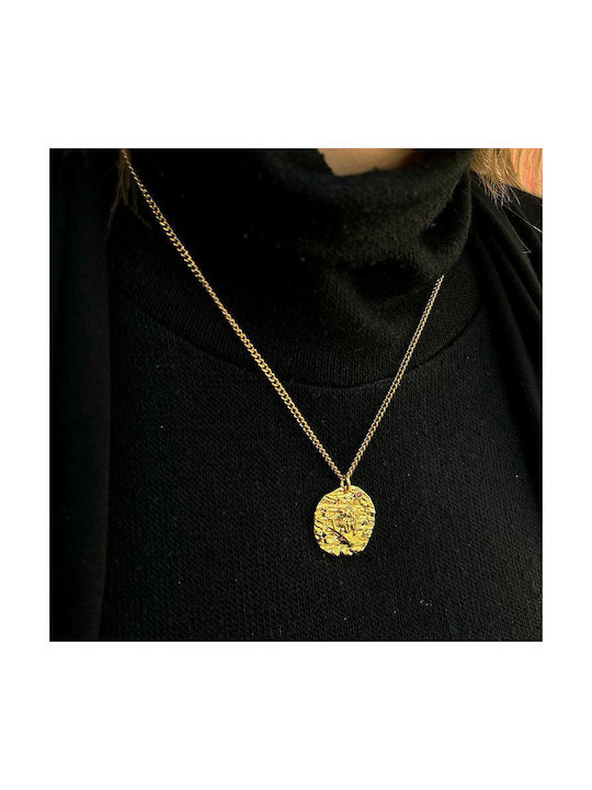 Amor Amor Necklace Zodiac Sign from Gold Plated Steel with Zircon