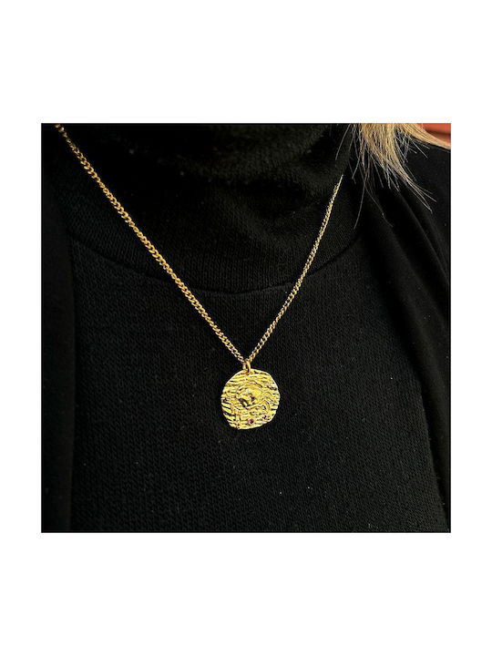 Amor Amor Necklace Zodiac Sign from Gold Plated Steel with Zircon