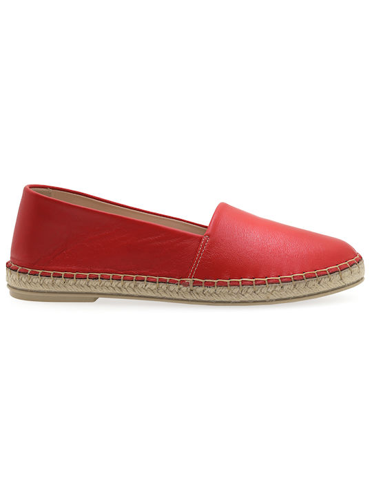 Women's Leather Espadrilles Red