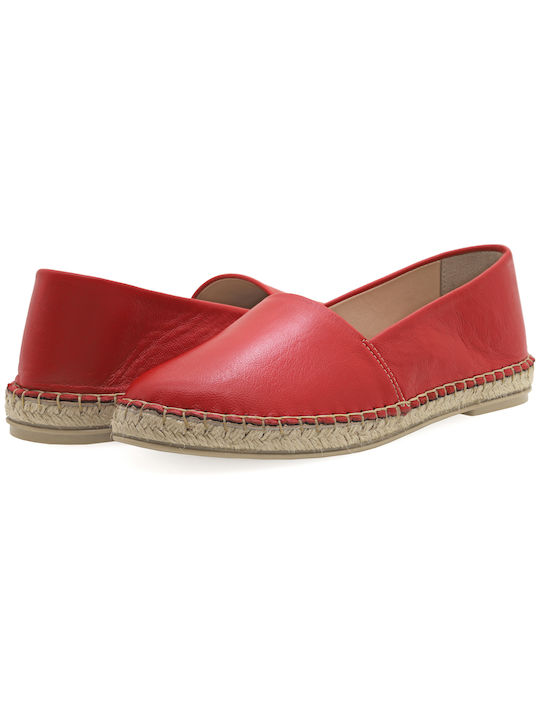 Women's Leather Espadrilles Red