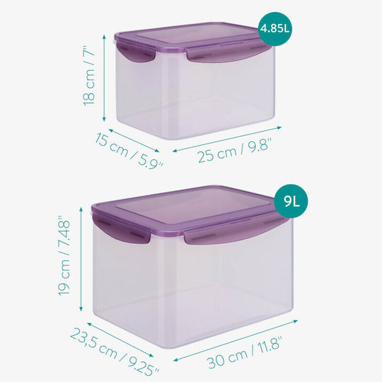 Navaris Cutie pentru Mâncare Plastic Violet 9000ml 1buc