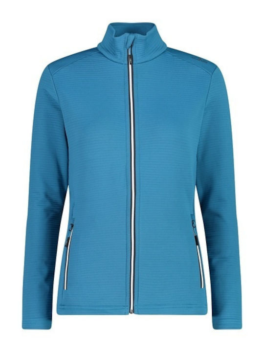 Women's Cardigan with Zipper Blue