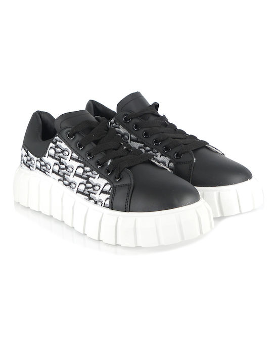 Malesa Γυναικεία Flatforms Sneakers Μαύρα