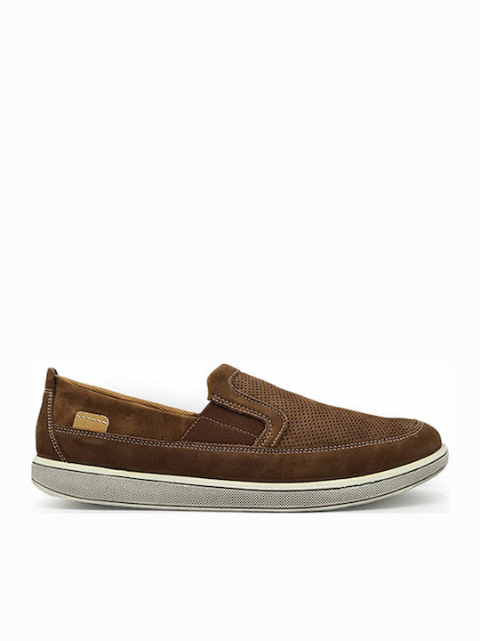 Ανατομικά Δερμάτινα Ανδρικά Slip-On Καφέ