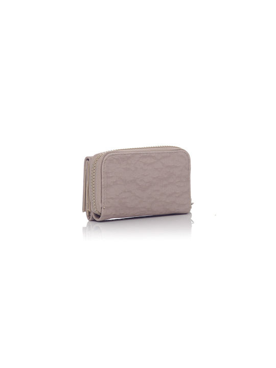 David Polo Small Fabric Women's Wallet Coins Beige