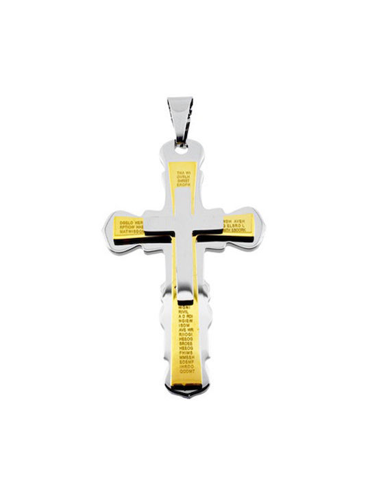 Men's Cross from Steel with Chain